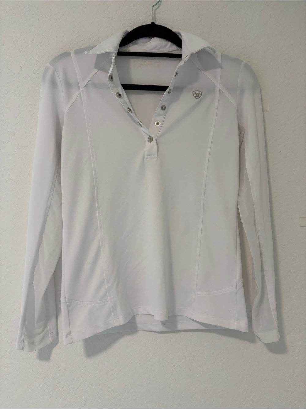 Ariat White Long-Sleeve Snap Polo Shirt